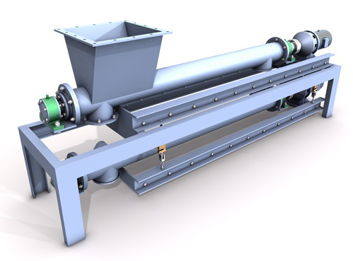 What are the requirements for screw feeders in the food industry for conveying and measuring powdered materials?